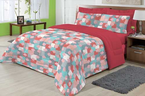 Edredom Casal Padrão Estampado 2,20x2,00 Malha 100% Algodão