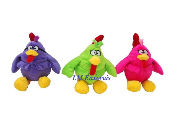 Trio Galinhas Coloridas Turma Da Galinha 32cm Pelúcia